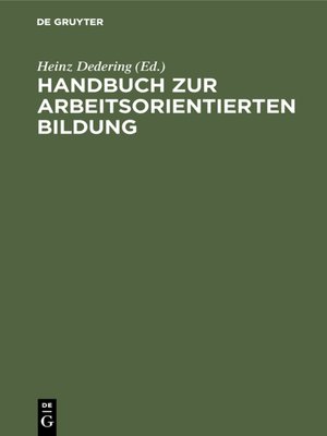 cover image of Handbuch zur arbeitsorientierten Bildung
